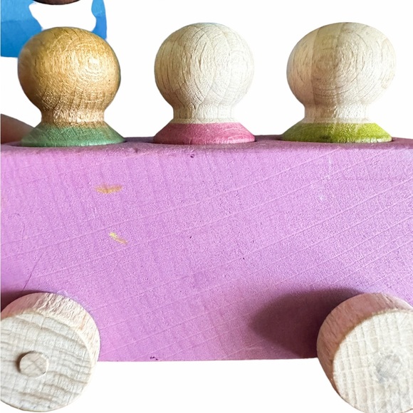 Lubulona Wooden Buses with Peg People set of 2 - Picture 5 of 7